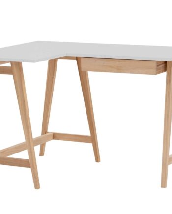Luka Asketræ Hjørneskrivebord   115cm     85cm   Lysegrå Venstre Side