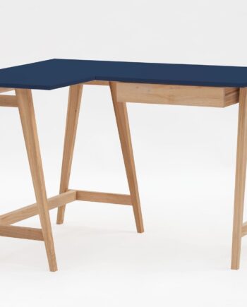 Luka Asketræ Hjørneskrivebord   115cm     85cm   Marineblå Venstre Side