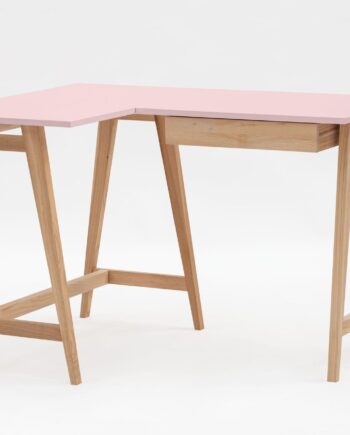 Luka Asketræ Hjørneskrivebord   115cm     85cm   Pink Venstre Side