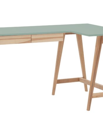 Luka Asketræ Hjørneskrivebord B135cm   D85cm Salviegrøn Højre Side