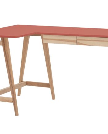 Luka Asketræ Hjørneskrivebord B135   D85cm Antik Pink Venstre Side