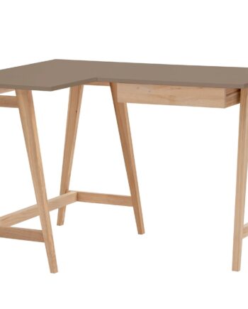 Luka Asketræ Hjørneskrivebord B115   D85cm Brun Venstre Side