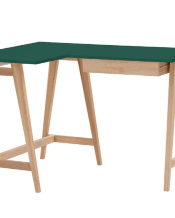 Luka Asketræ Hjørneskrivebord B115   D85cm Grøn Venstre Side