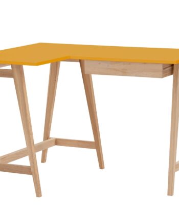 Luka Asketræ Hjørneskrivebord B115   D85cm Gul Venstre Side