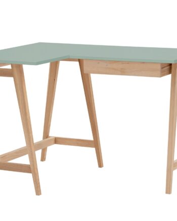 Luka Asketræ Hjørneskrivebord B115   D85cm Salviegrøn Venstre Side
