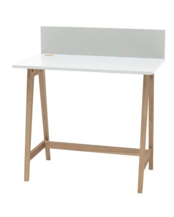 Luka Asketræ Skrivebord 85x50cm   Hvid