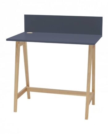 Luka Asketræ Skrivebord 85x50cm   Marineblå