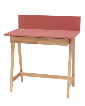 Luka Asketræ Skrivebord 85x50cm Med Skuffe Antik Pink