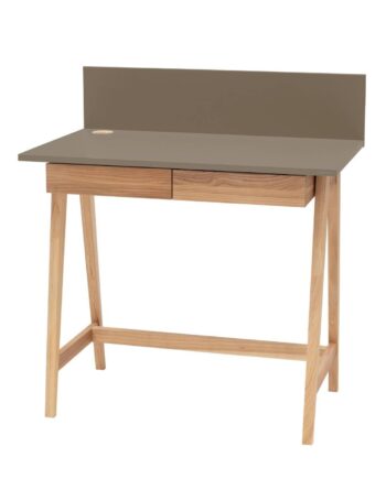 Luka Asketræ Skrivebord 85x50cm Med Skuffe Brun
