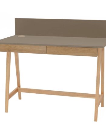 Luka Asketræ Skrivebord 110x50cm Med Skuffe Brun