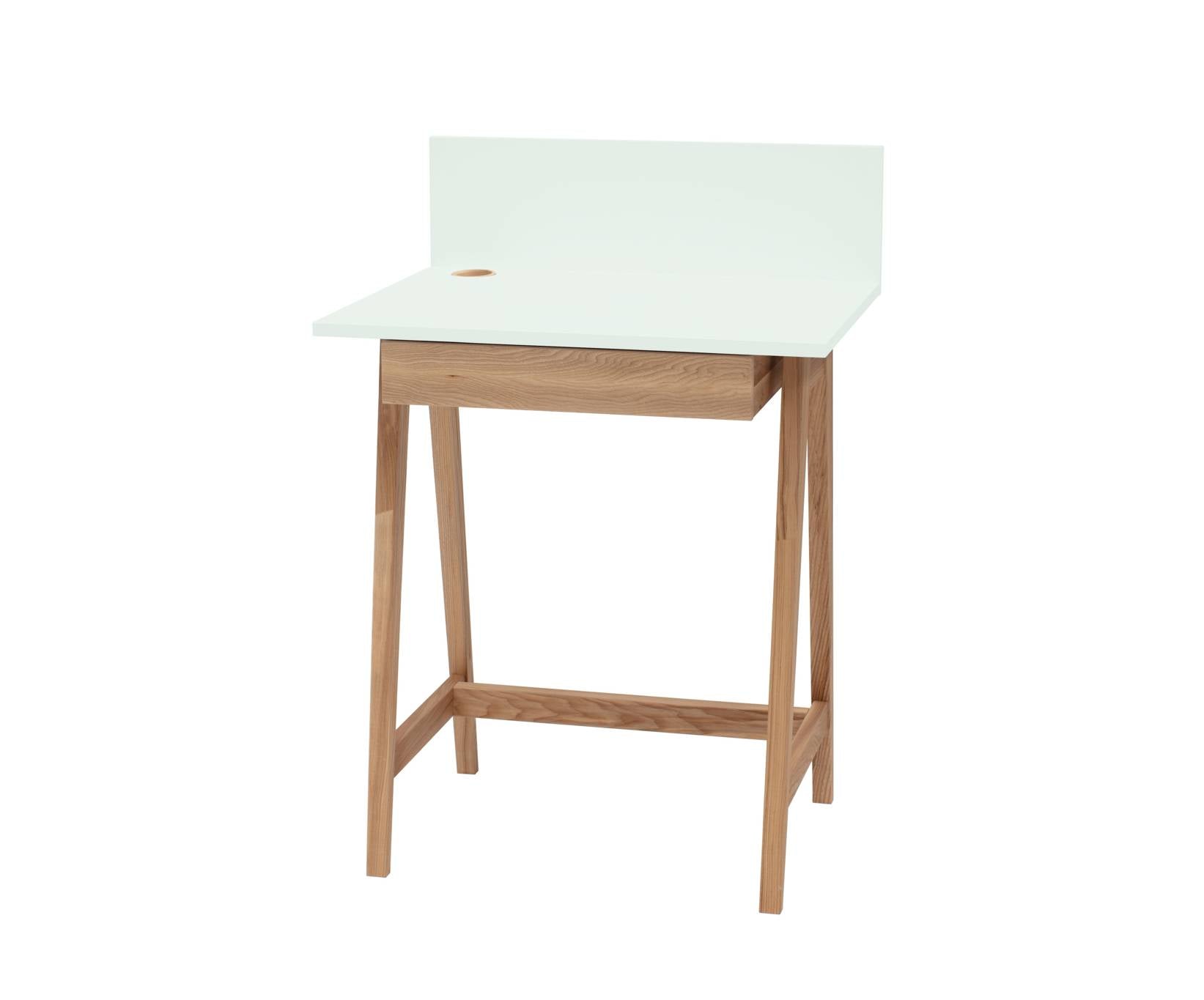 Luka Asketræ Skrivebord 65x50cm Med Skuffe Fleeting Mint