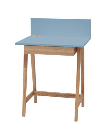 Luka Asketræ Skrivebord 65x50cm Med Skuffe   Gentle Blue