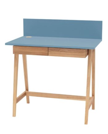Luka Asketræ Skrivebord 85x50cm Med Skuffe Gentle Blue