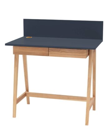 Luka Asketræ Skrivebord 85x50cm Med Skuffe   Grafit