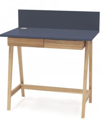 Luka Asketræ Skrivebord 110x50cm Med Skuffe   Grafit