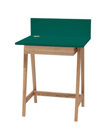 Luka Asketræ Skrivebord 65x50cm Med Skuffe   Grøn
