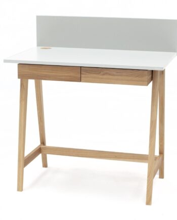 Luka Asketræ Skrivebord 85x50cm Med Skuffe   Hvid