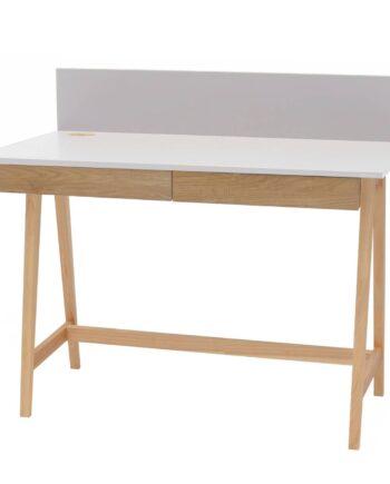 Luka Asketræ Skrivebord 110x50cm Med Skuffe   Lysegrå