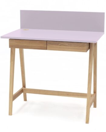 Luka Asketræ Skrivebord 85x50cm Med Skuffe   Pink