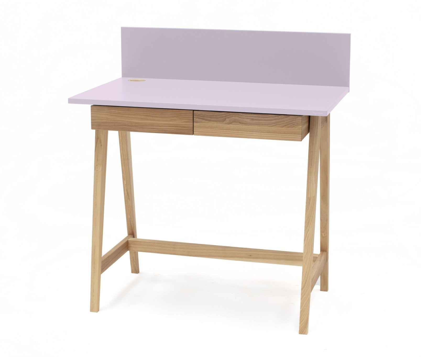 Luka Asketræ Skrivebord 85x50cm Med Skuffe Pink