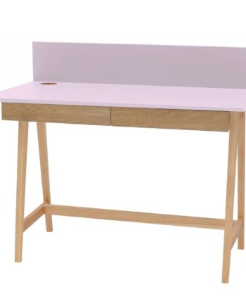 Luka Asketræ Skrivebord 110x50cm Med Skuffe   Pink
