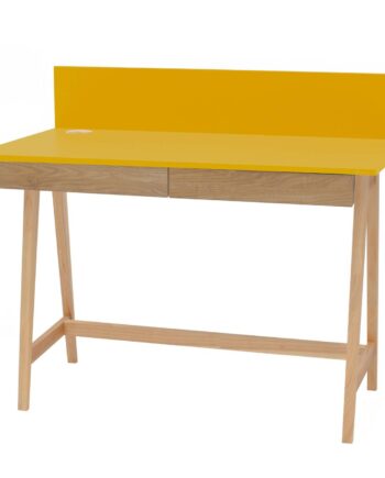 Luka Asketræ Skrivebord 110x50cm Med Skuffegul