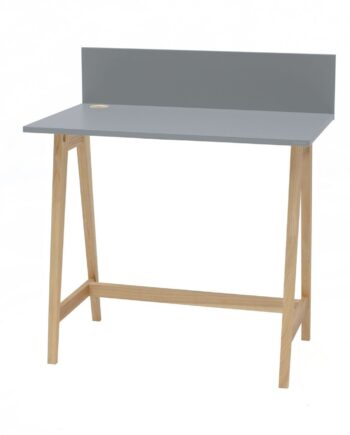 Luka Asketræ Skrivebord 85x50cm   Mørkegrå