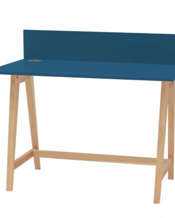 Luka Asketræ Skrivebord 110x50cm   Petrol Blue