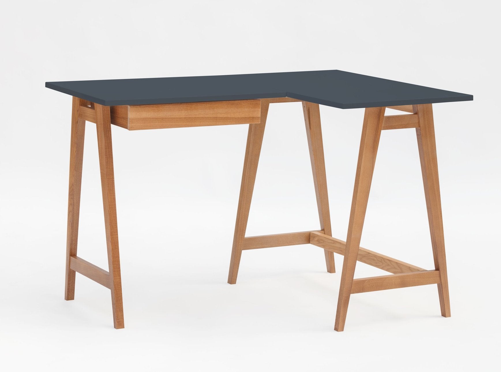 Luka Hjørneskrivebord 115cm 85cm Grafit Eg Højre Side