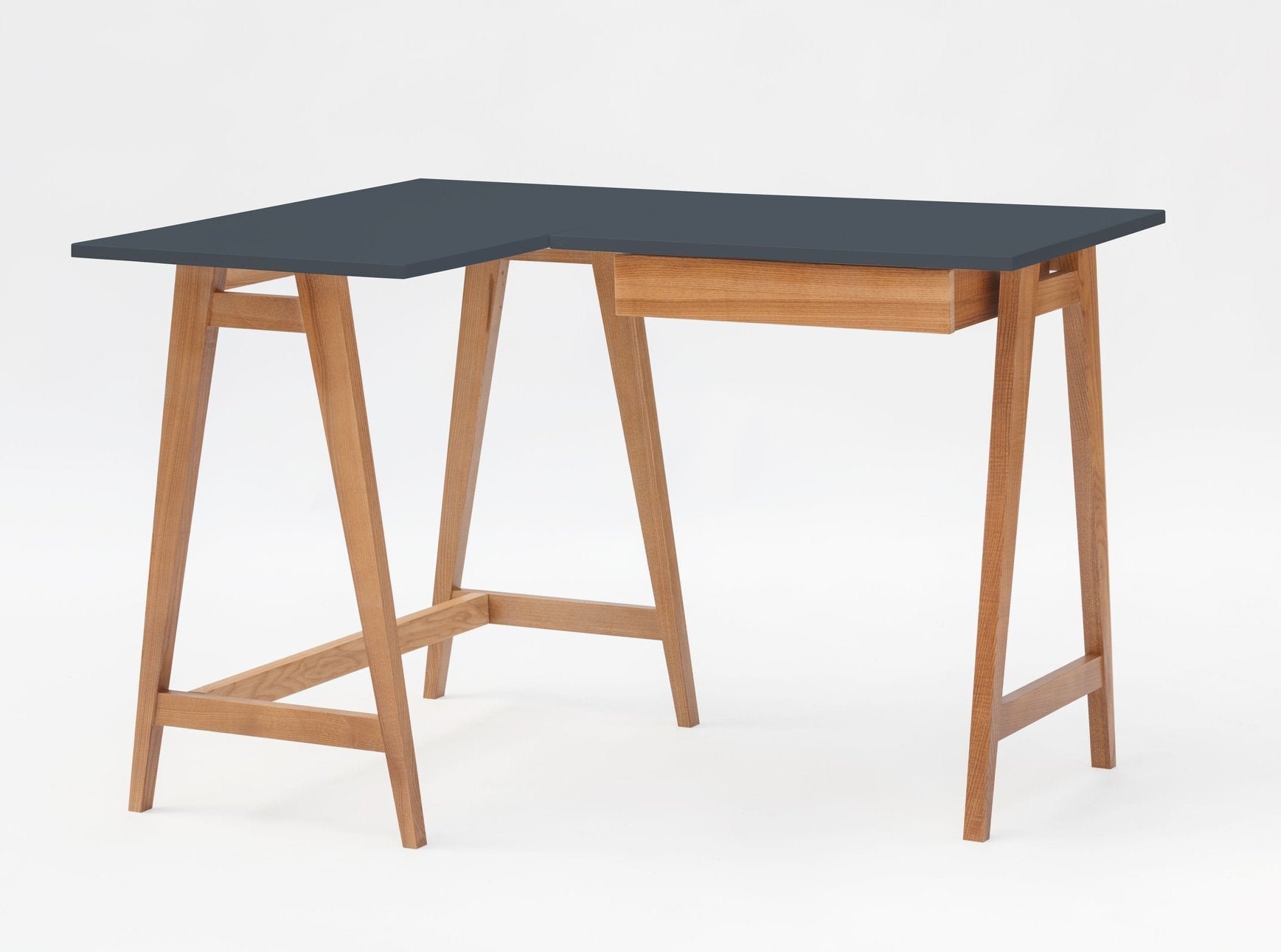 Luka Hjørneskrivebord 115cm 85cm Grafit Eg Venstre Side