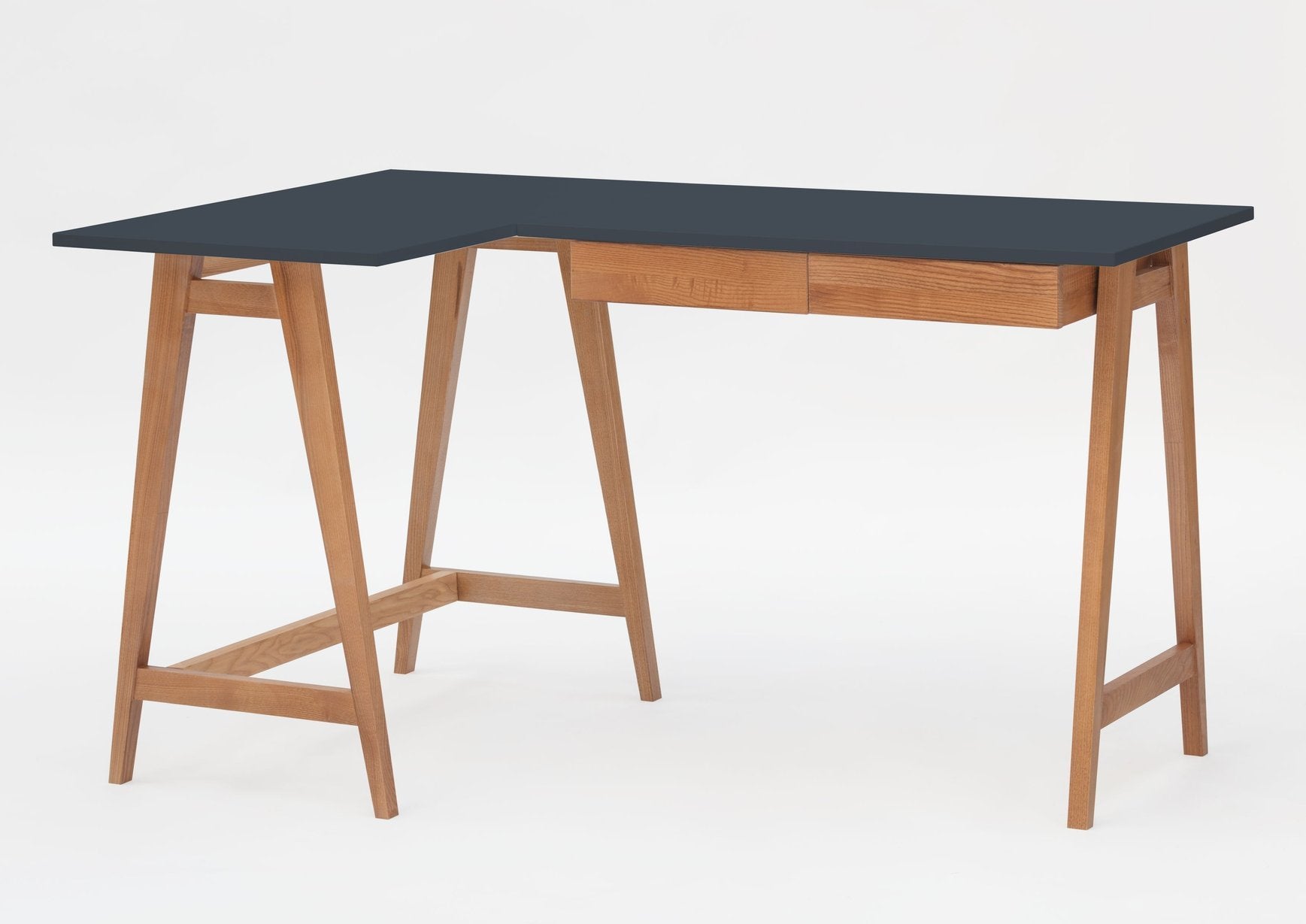 Luka Hjørneskrivebord 135cm 85cm Grafit Eg Venstre Side