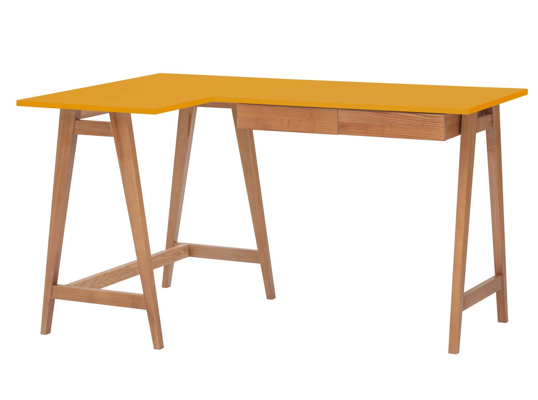 Luka Hjørneskrivebord 135cm 85cm Gul Eg Venstre Side