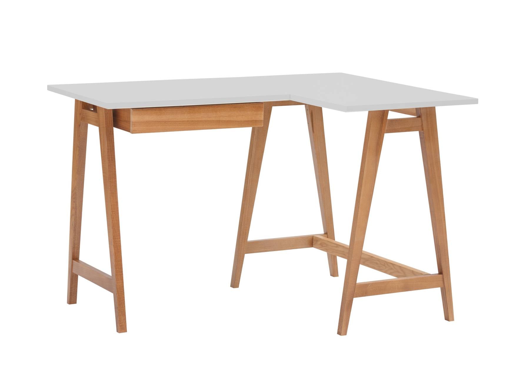 Luka Hjørneskrivebord 115cm 85cm Lysegrå Eg Højre Side