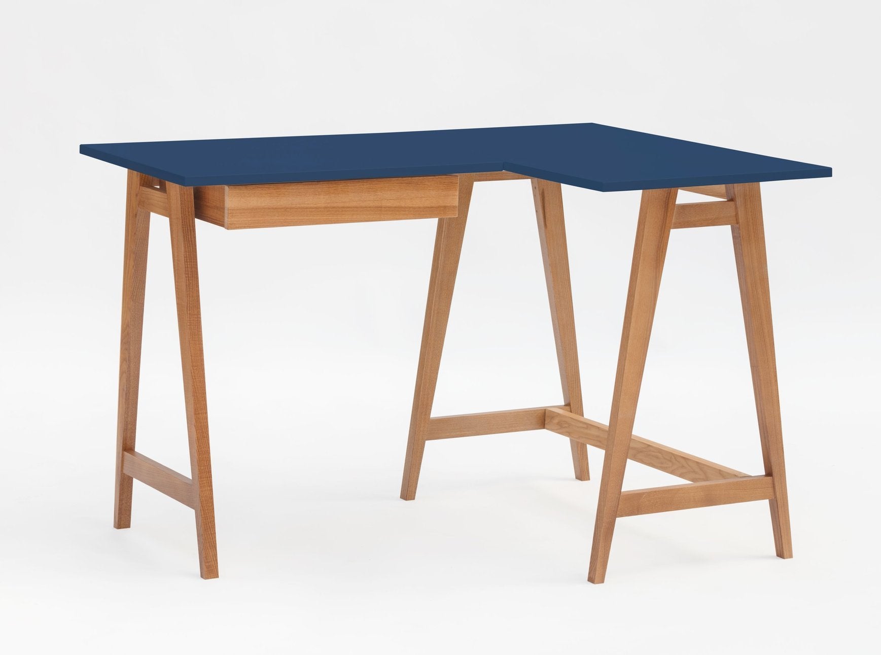 Luka Hjørneskrivebord 115cm 85cm Marineblå Eg Højre Side