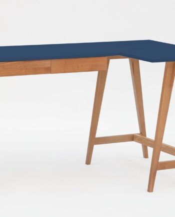 Luka Hjørneskrivebord   135cm     85cm   Marineblå Eg Højre Side