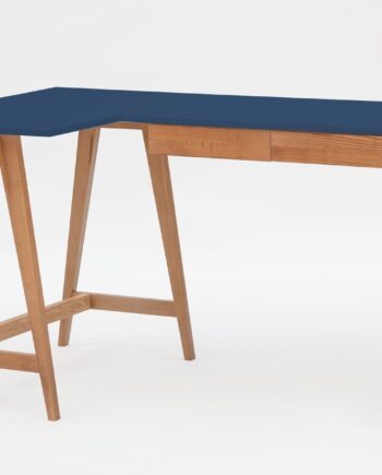 Luka Hjørneskrivebord   135cm     85cm   Marineblå Eg Venstre Side