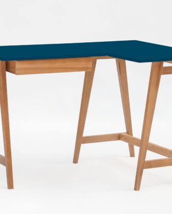 Luka Hjørneskrivebord   115cm     85cm   Petrolblå Eg Højre Side