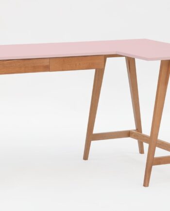 Luka Hjørneskrivebord   135cm     85cm   Pink Eg Højre Side