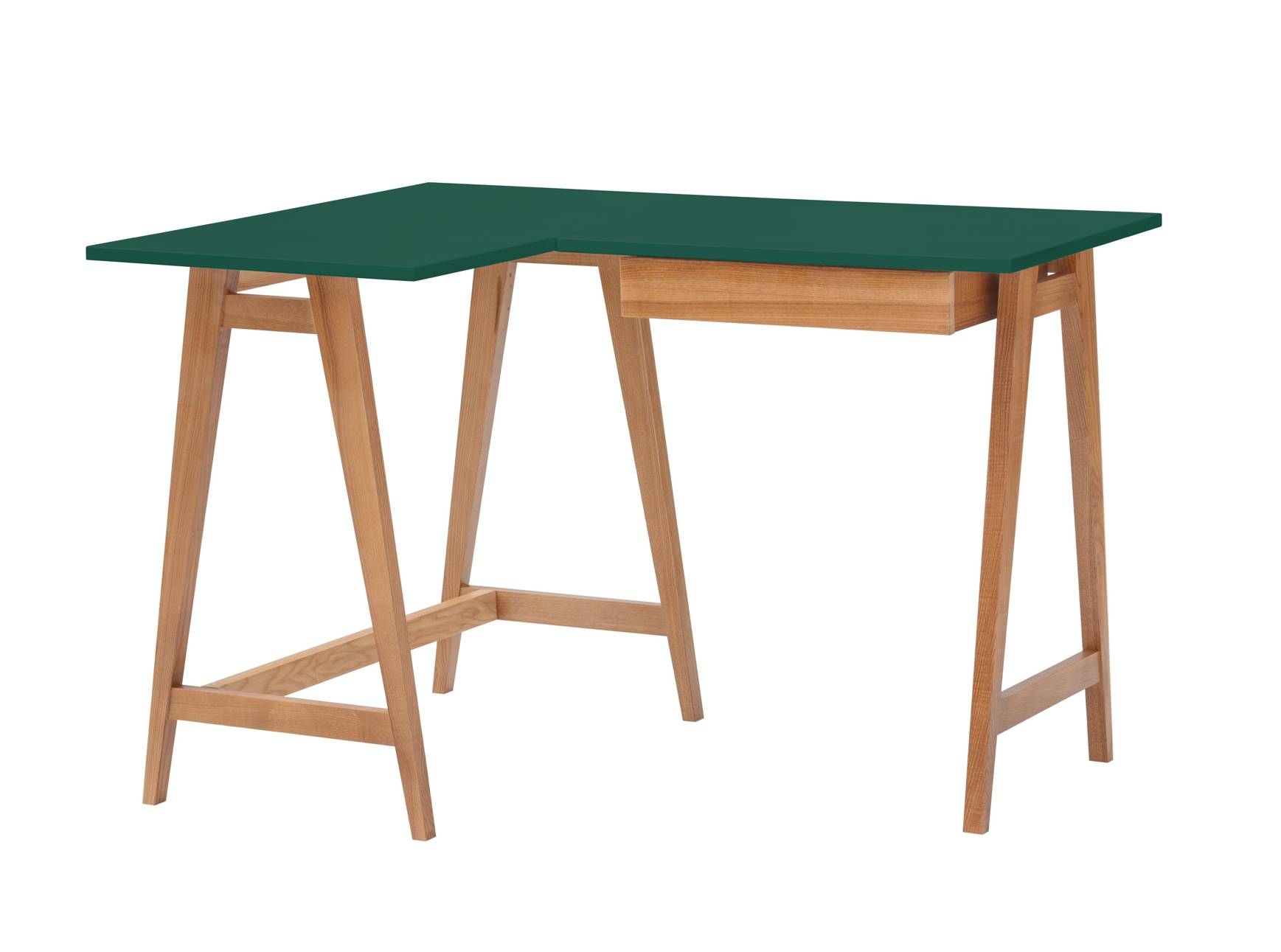 Luka Hjørneskrivebord B115cm D85cm Sea Green Brun Eg Venstre Side