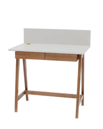 Luka Skrivebord 85x50cm Med Skuffe Eg   Lysegrå