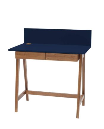 Luka Skrivebord 85x50cm Med Skuffe Eg   Marineblå
