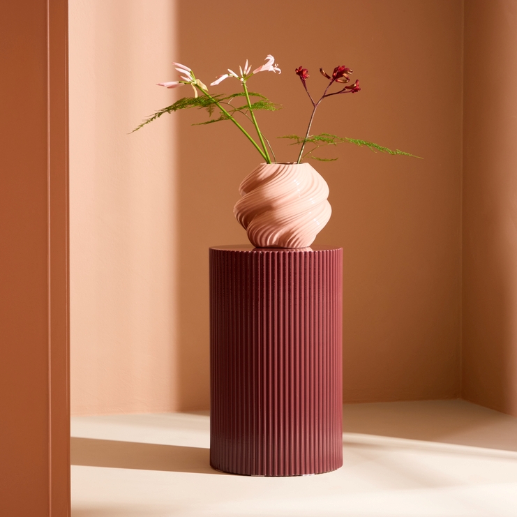 Luups Sidebord Blomstersøjle Vinrød Mdf Diameter 30 Cm