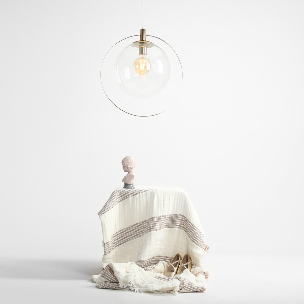 Magic Loftlampe   Guldfarvet Metal Og Klart Glas