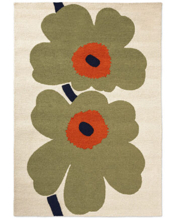 Marimekko Unikko 60-års Jubilæums Udendørs Tæppe 200   280 Cm  Støvet Grøn