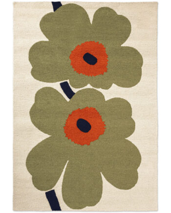 Marimekko Unikko 60-års Jubilæums-udendørstæppe 250   350 Cm  Støvet Grøn