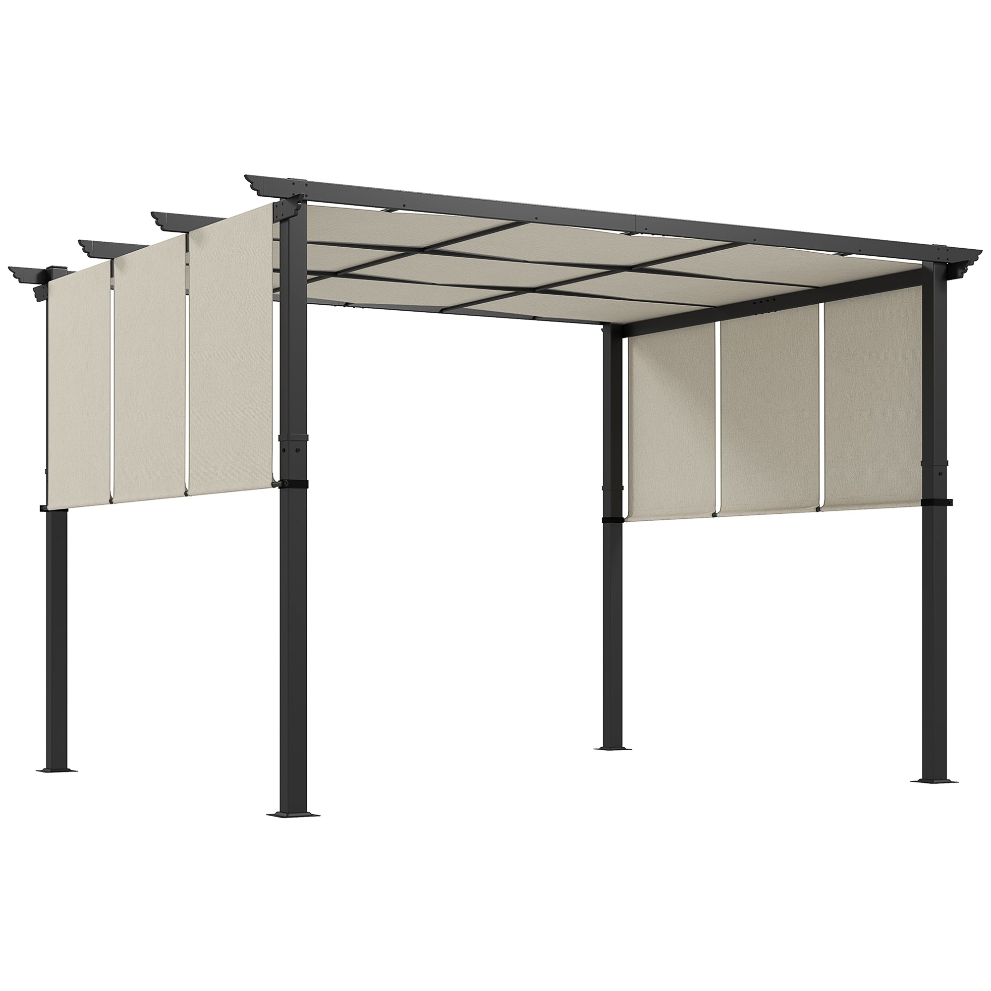 Markise Solsejl  Pergola  Vejrbestandig  Inklusive Monteringsbeslag             Beige