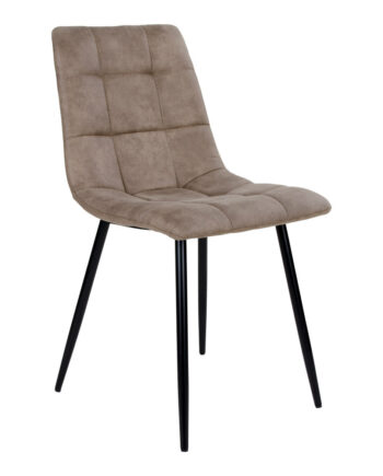Middelfart Spisebordsstol Spisebordsstol  Microfiber  Lysebrun  Sorte Ben Hn1281  Sæt Af   Stk