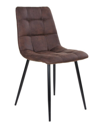 Middelfart Spisebordsstol Spisebordsstol  Microfiber  Mørkebrun  Sorte Ben Hn1282  Sæt Af   Stk