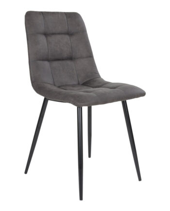 Middelfart Spisebordsstol Spisebordsstol  Microfiber  Mørkegrå  Sorte Ben Hn1229  Sæt Af   Stk