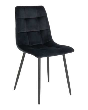 Middelfart Spisebordsstol Spisebordsstol  Velour  Sort  Sorte Ben Hn1207  Sæt Af   Stk